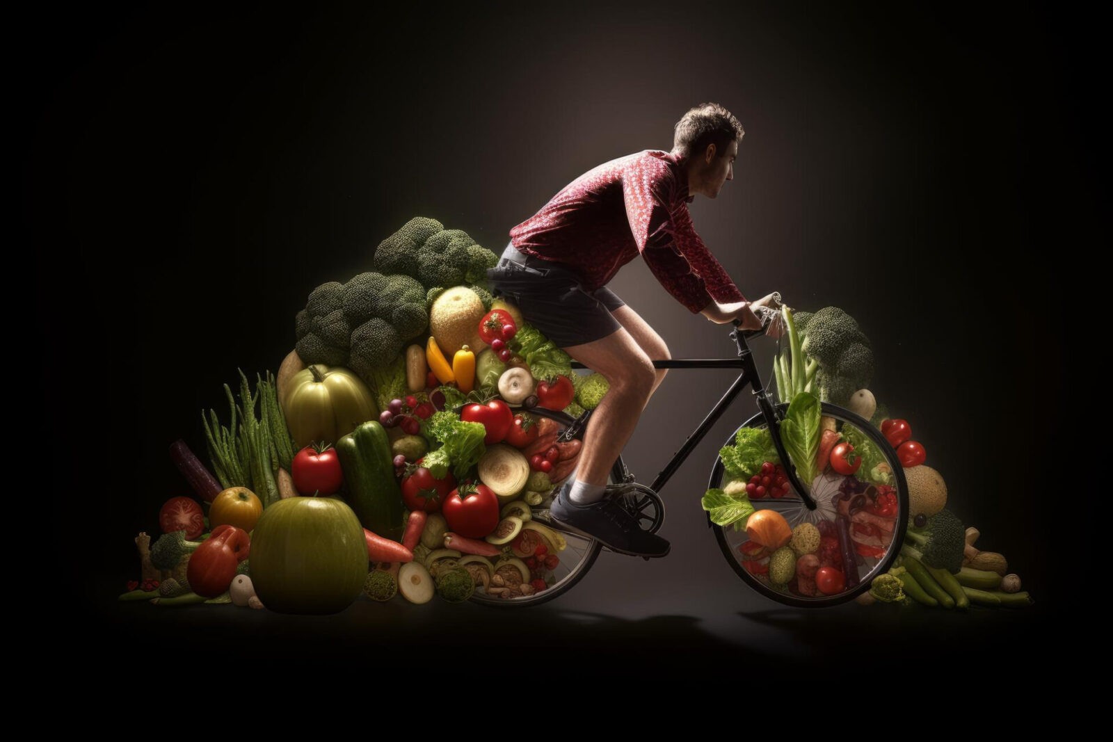 cyclist riding vegetables generate ai