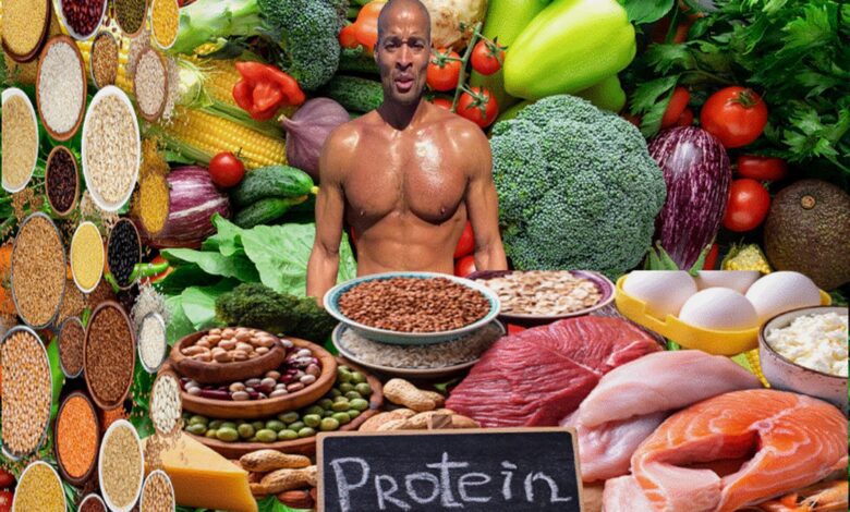 David Goggins consuming a nutritious meal, showcasing his dedication to a balanced diet.