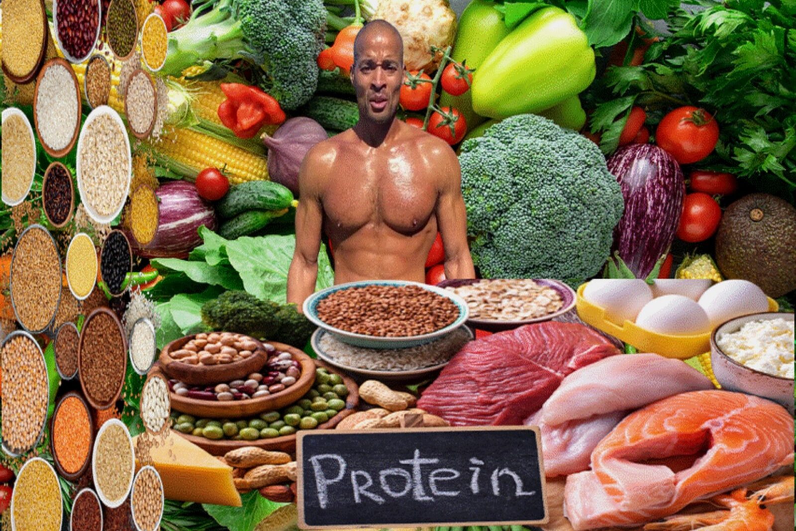 David Goggins consuming a nutritious meal, showcasing his dedication to a balanced diet.