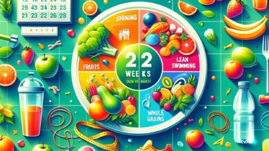 DALL·E 2023 11 18 15.02.24   A bright and motivational infographic titled 'Lose 10 kg in 2 Weeks  Safe & Effective Methods'. The top section shows a 14 day calendar, each day with